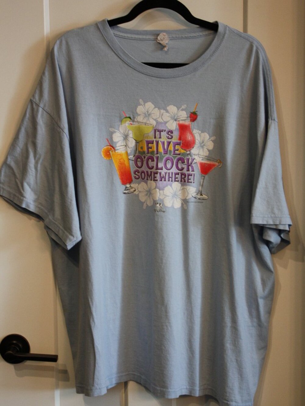 Big Dog, Light Blue Tee, size 2XL, It's 5 O'Clock Somewhere